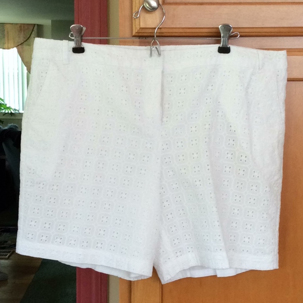 Classic White Izod Eyelet Shorts